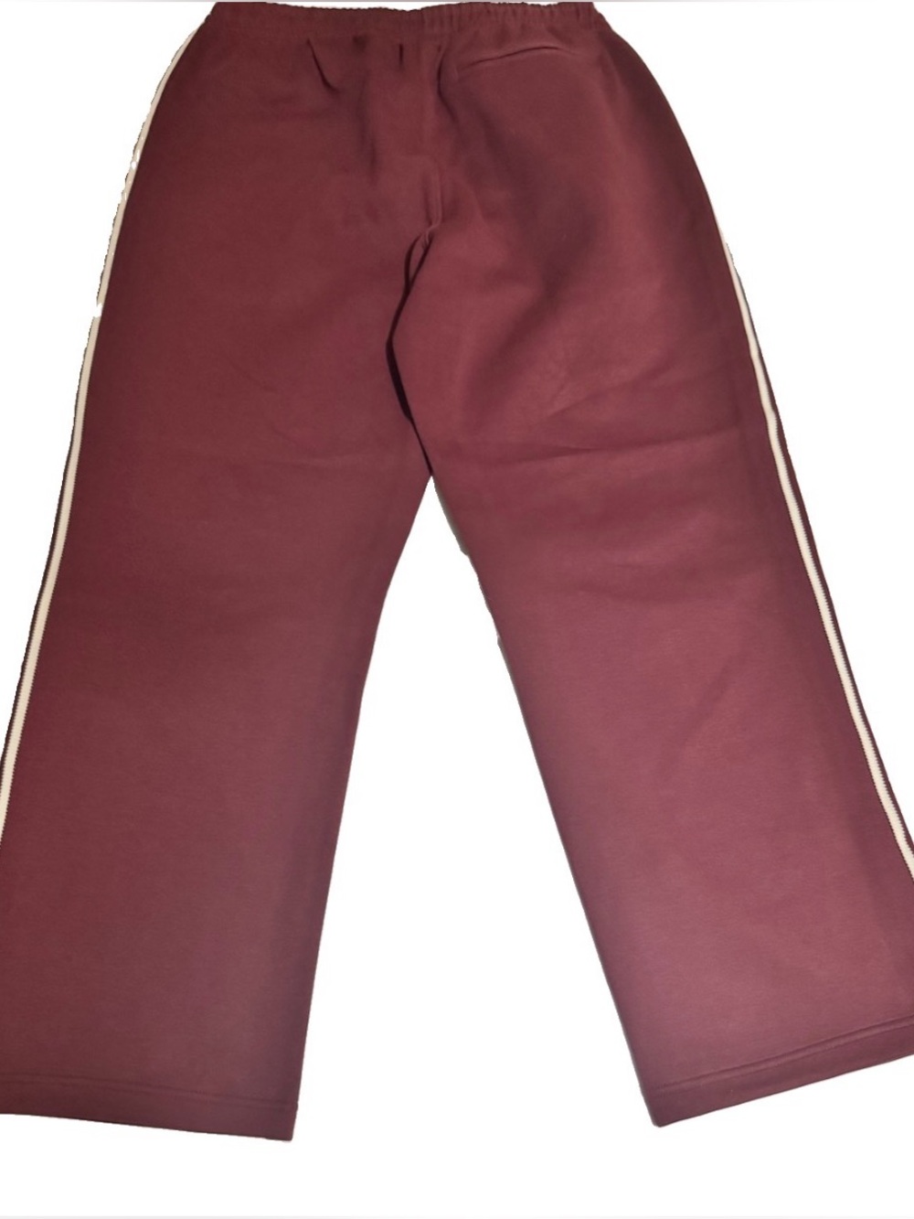 Adidas Men's Premium Shadow Red Track Pants with Cream Side Stripes Size Large - Picture 7 of 9